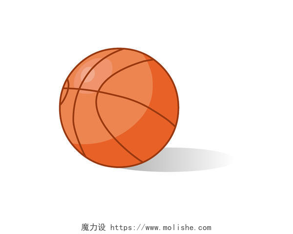 彩色手绘卡通篮球体育运动元素PNG素材
